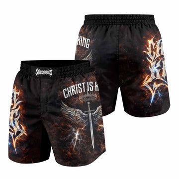 Christ is King Grappling Shorts - front and back view
