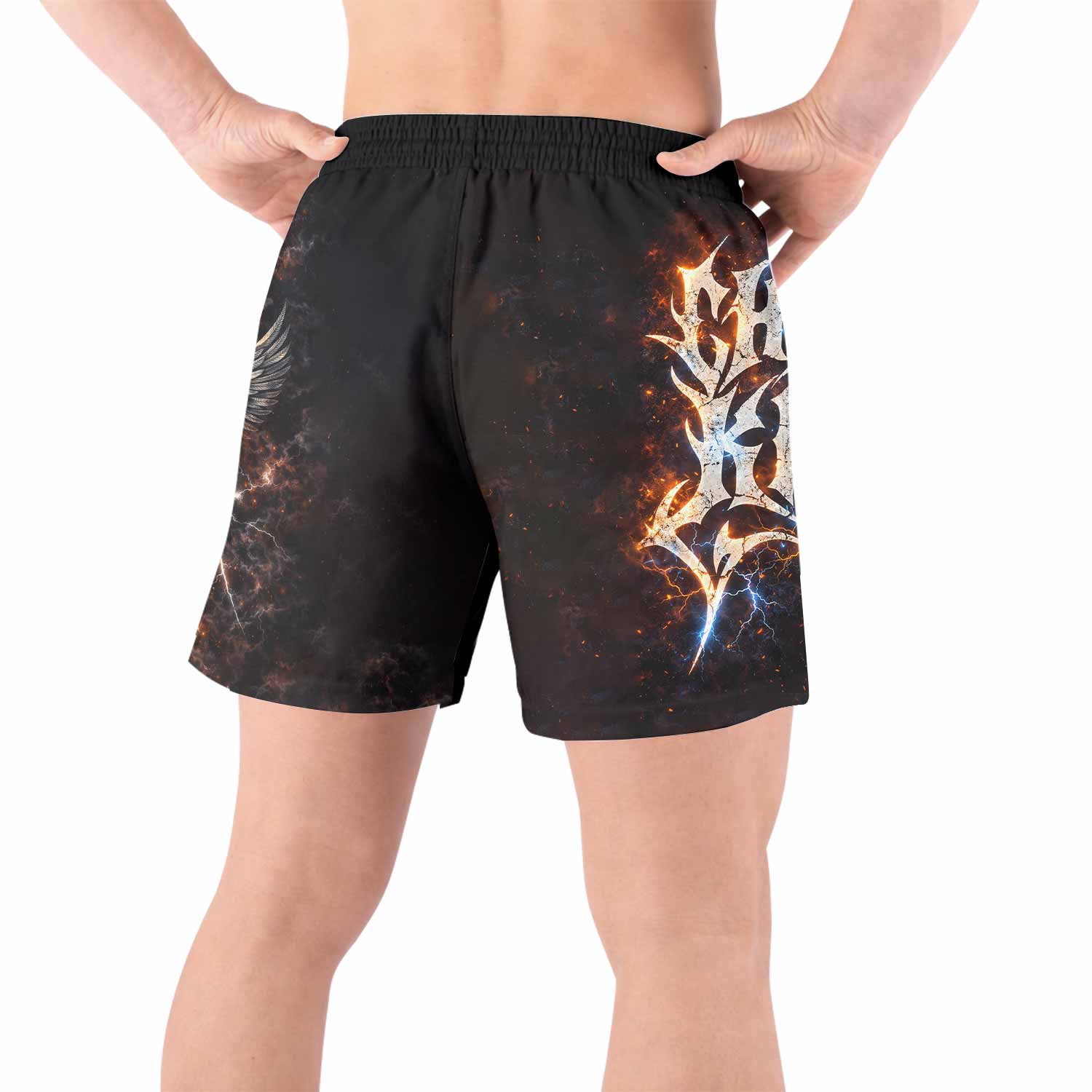 Christ is King Grappling Shorts - back view lifestyle