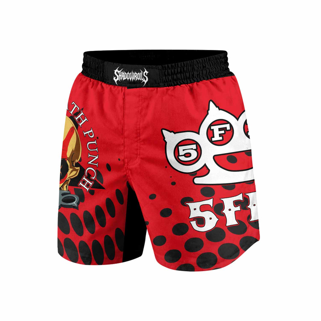 Five Finger Death Punch 5FDP Grappling Shorts - front and back view