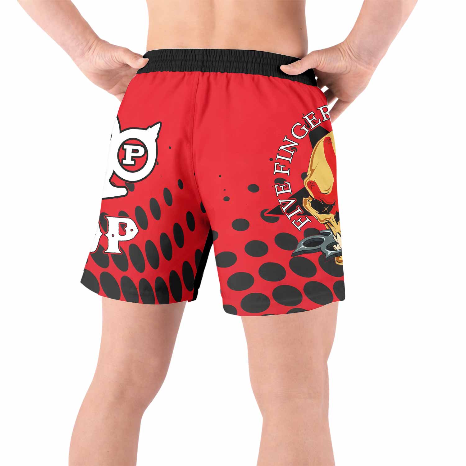 Five Finger Death Punch 5FDP Grappling Shorts - back view lifestyle