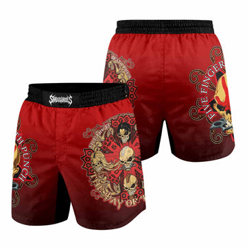 5FDP Five Finger Death Punch Grappling Shorts - front and back view