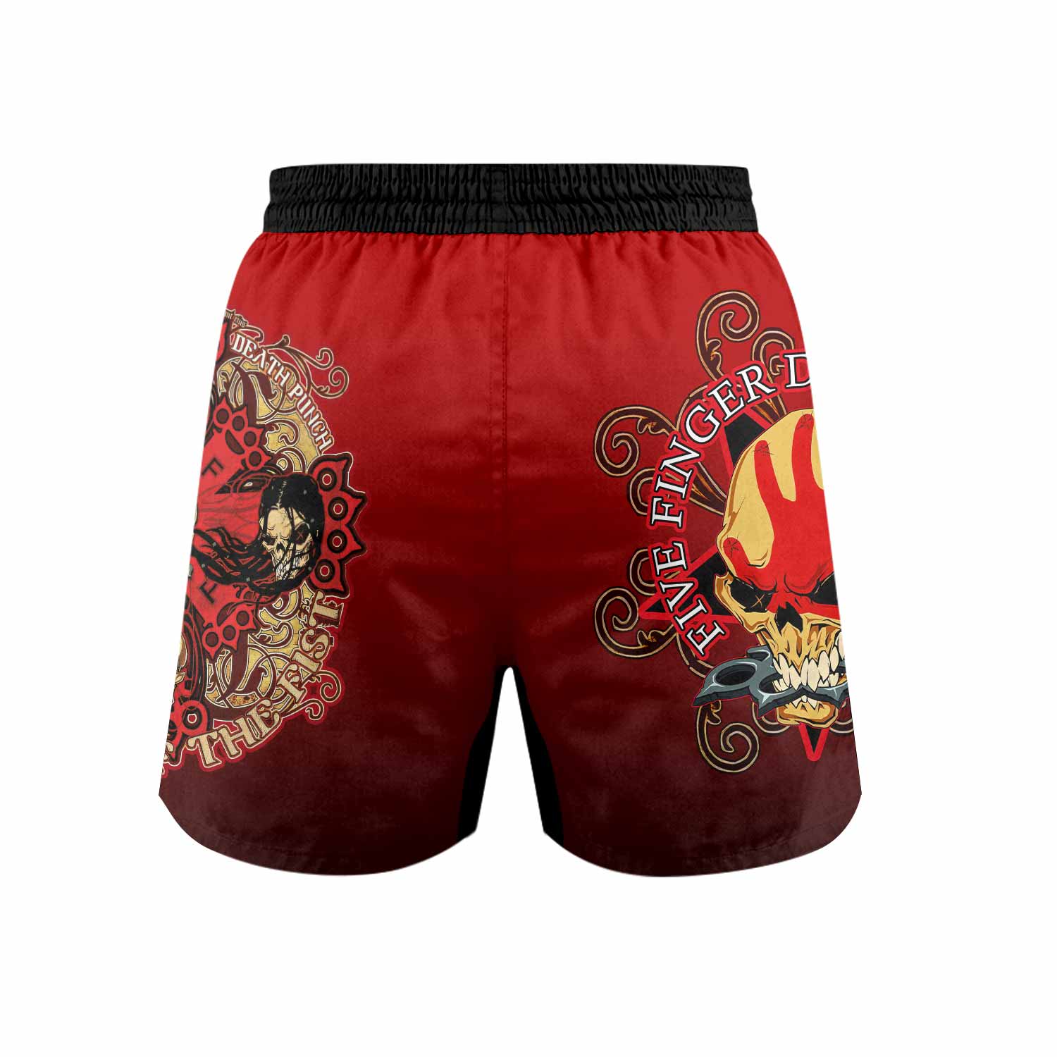 5FDP Five Finger Death Punch Grappling Shorts - back view mockup