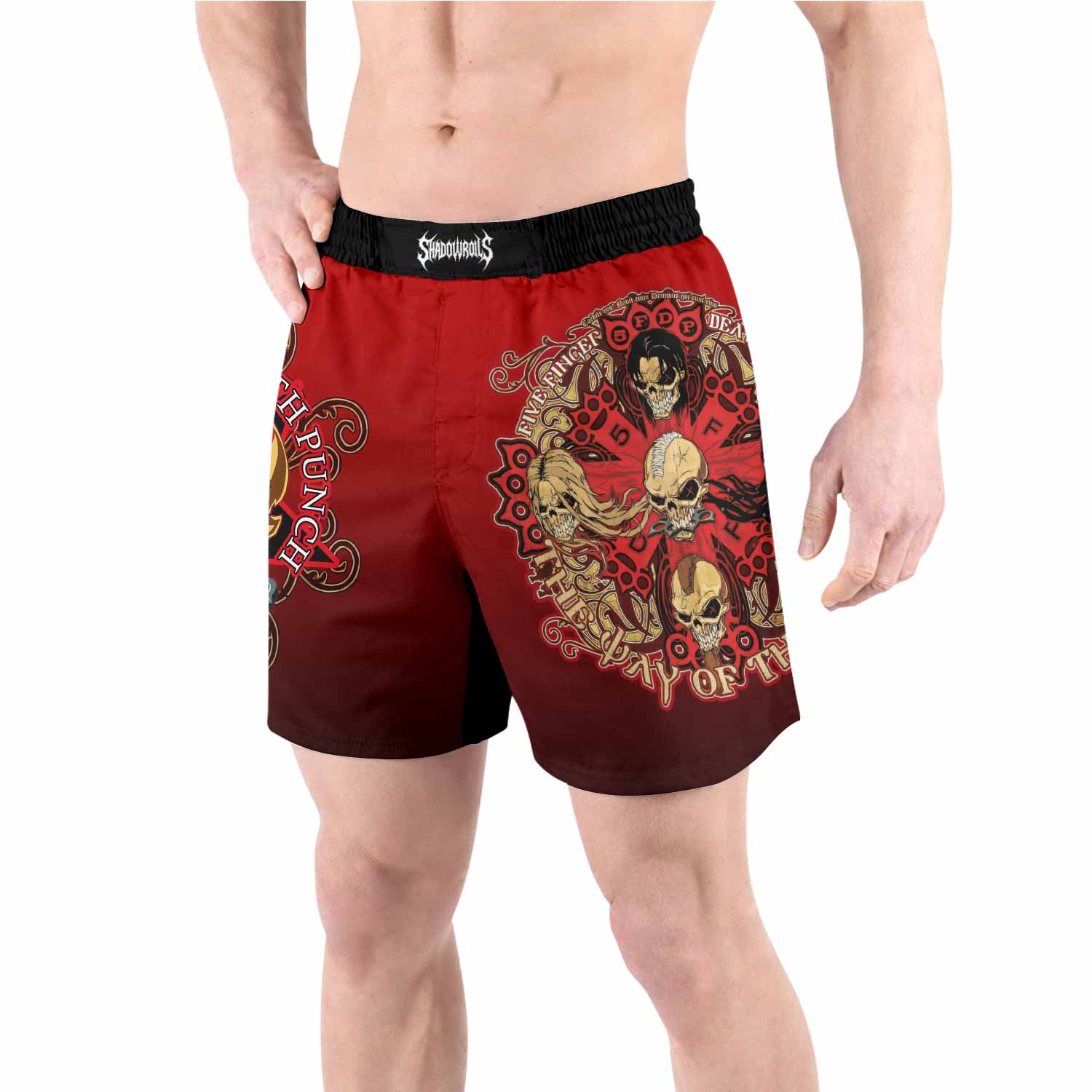5FDP Five Finger Death Punch Grappling Shorts - front view lifestyle