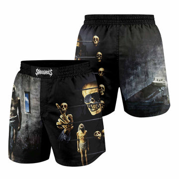 Megadeth Prison of Flesh Grappling Shorts - front and back view