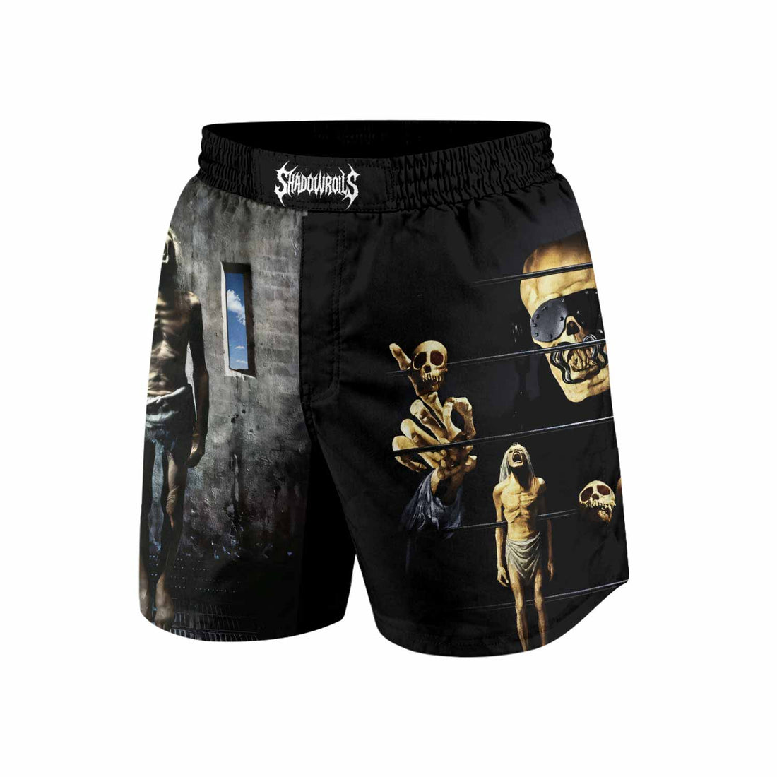 Megadeth Prison of Flesh Grappling Shorts - front and back view