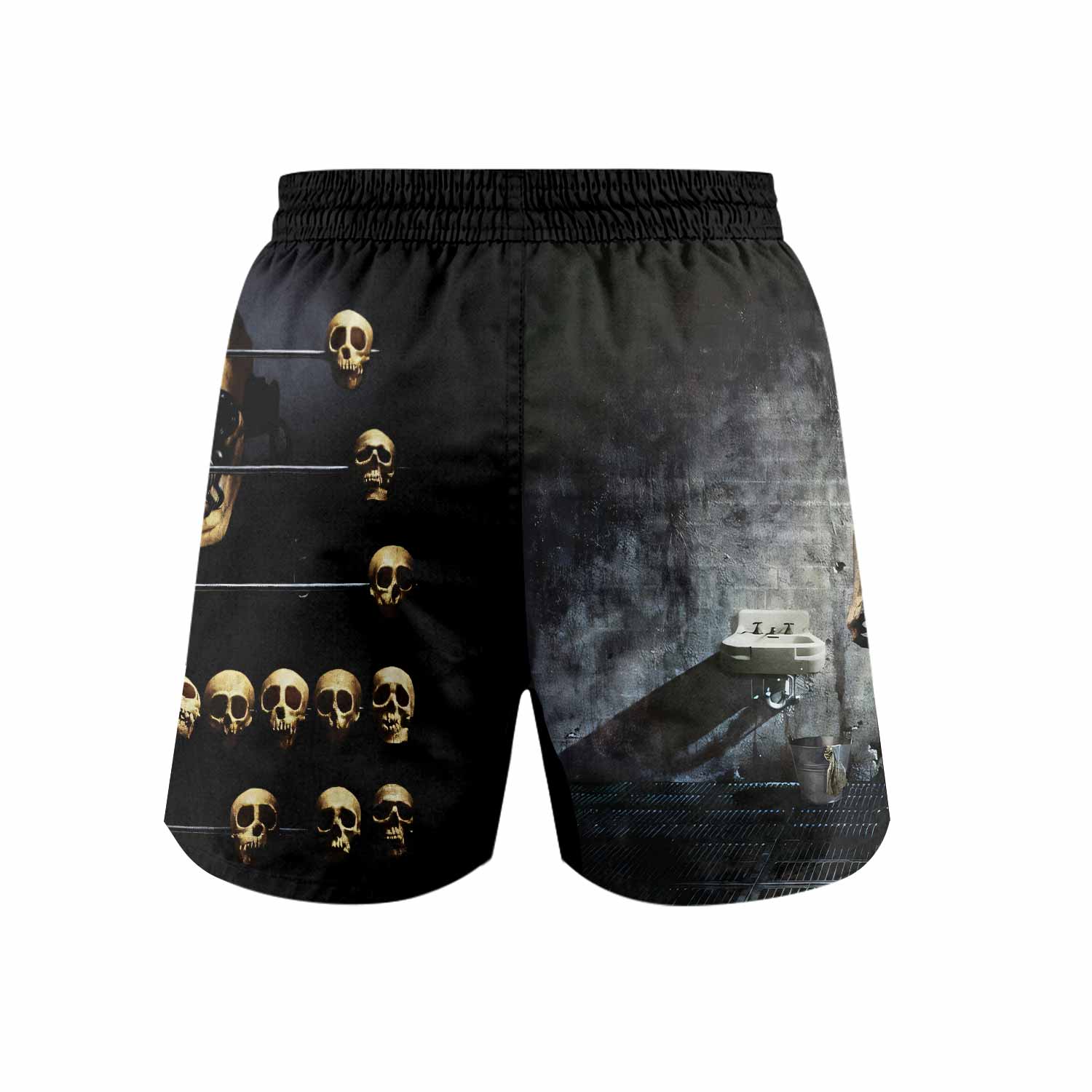 Megadeth Prison of Flesh Grappling Shorts - back view mockup