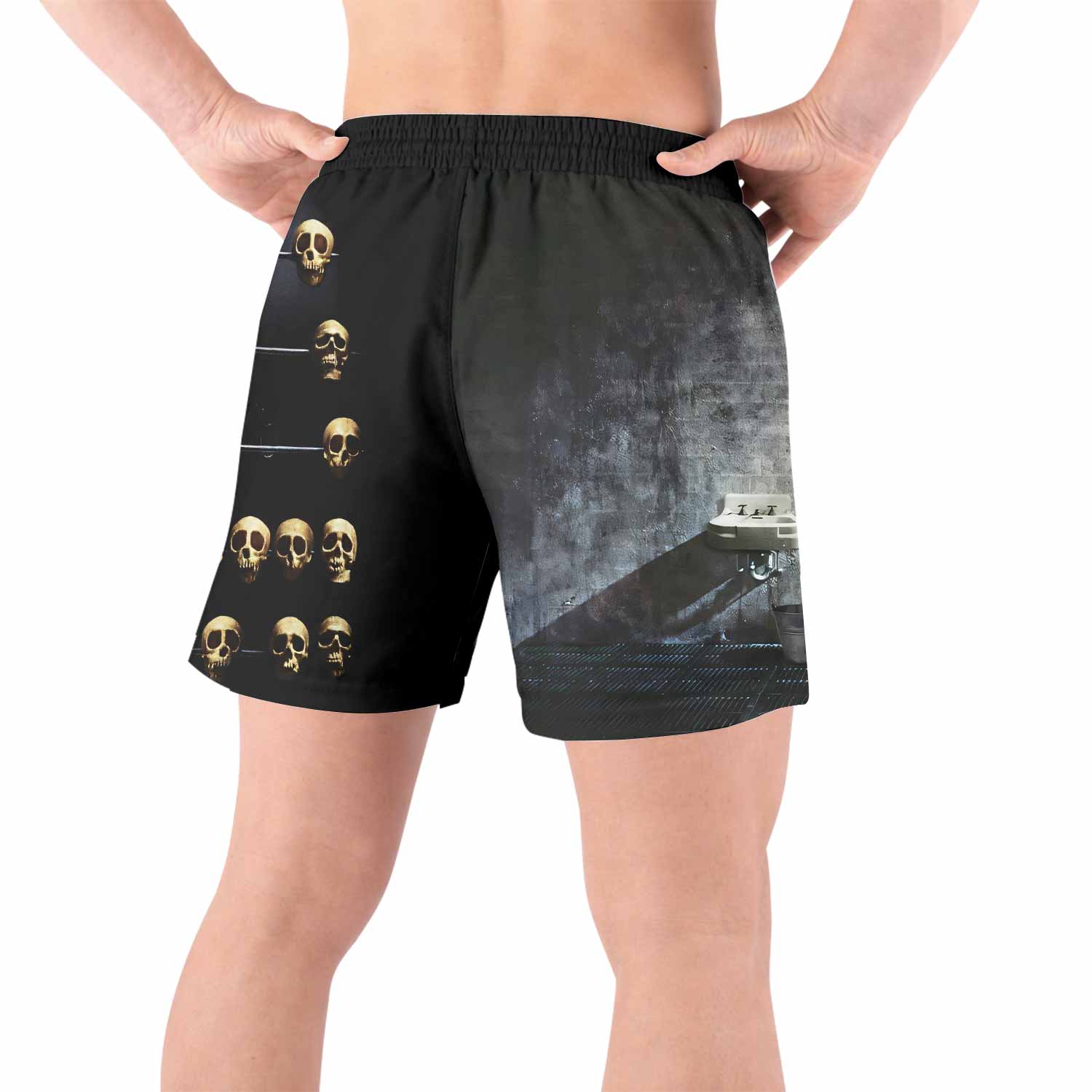 Megadeth Prison of Flesh Grappling Shorts - back view lifestyle