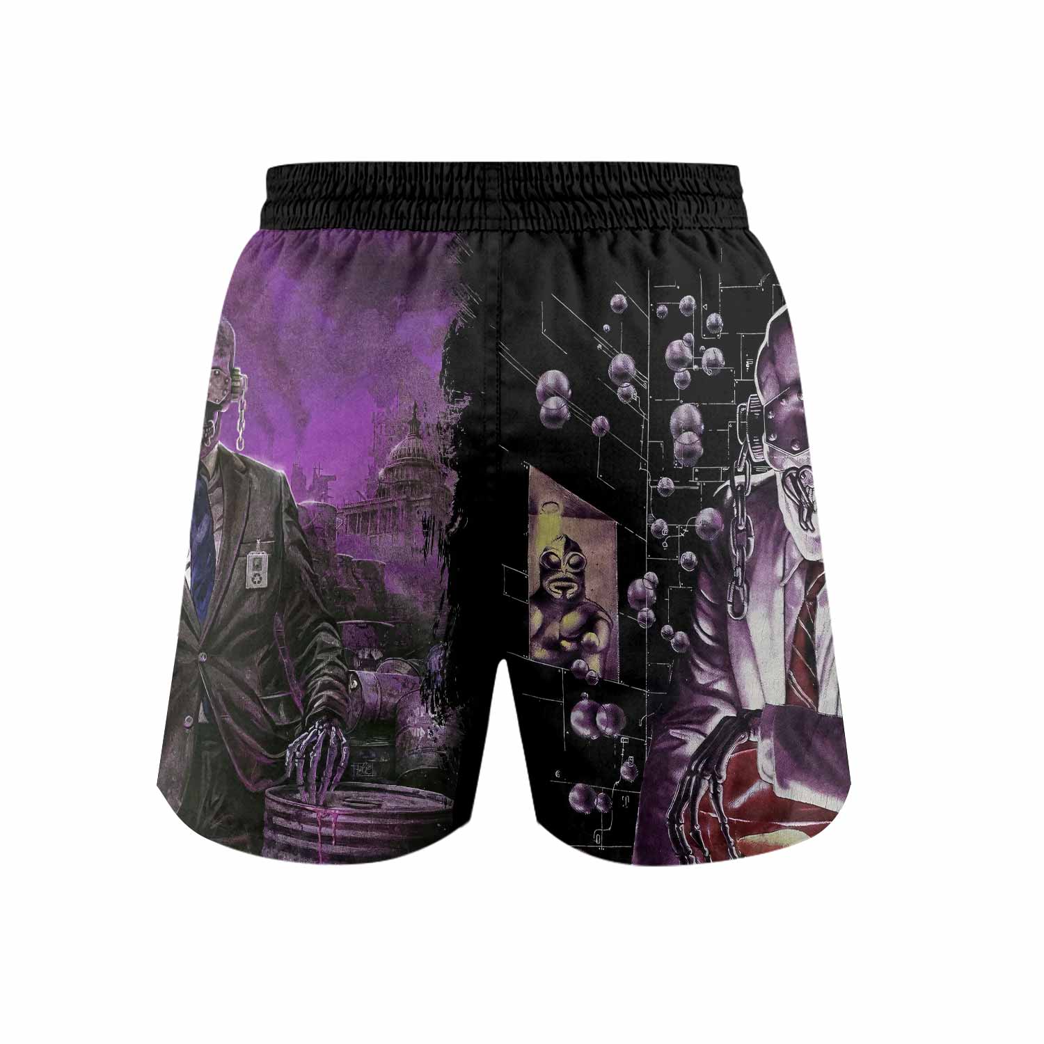 Megadeth Toxic Messiah Grappling Shorts - back view mockup