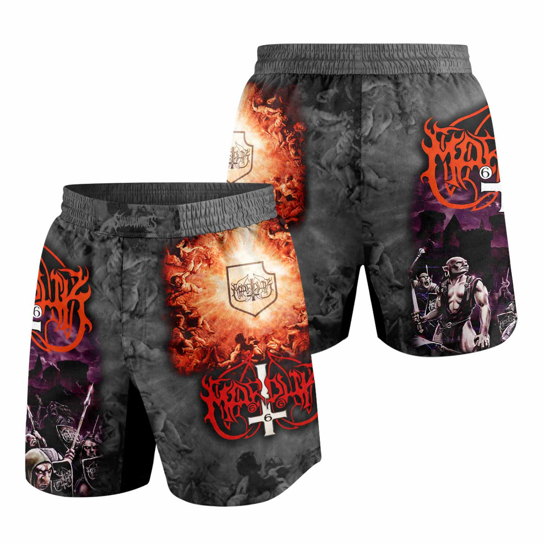 Marduk Heaven Shall Burn Grappling Shorts - front and back view