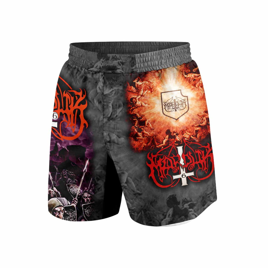 Marduk Heaven Shall Burn Grappling Shorts - front and back view