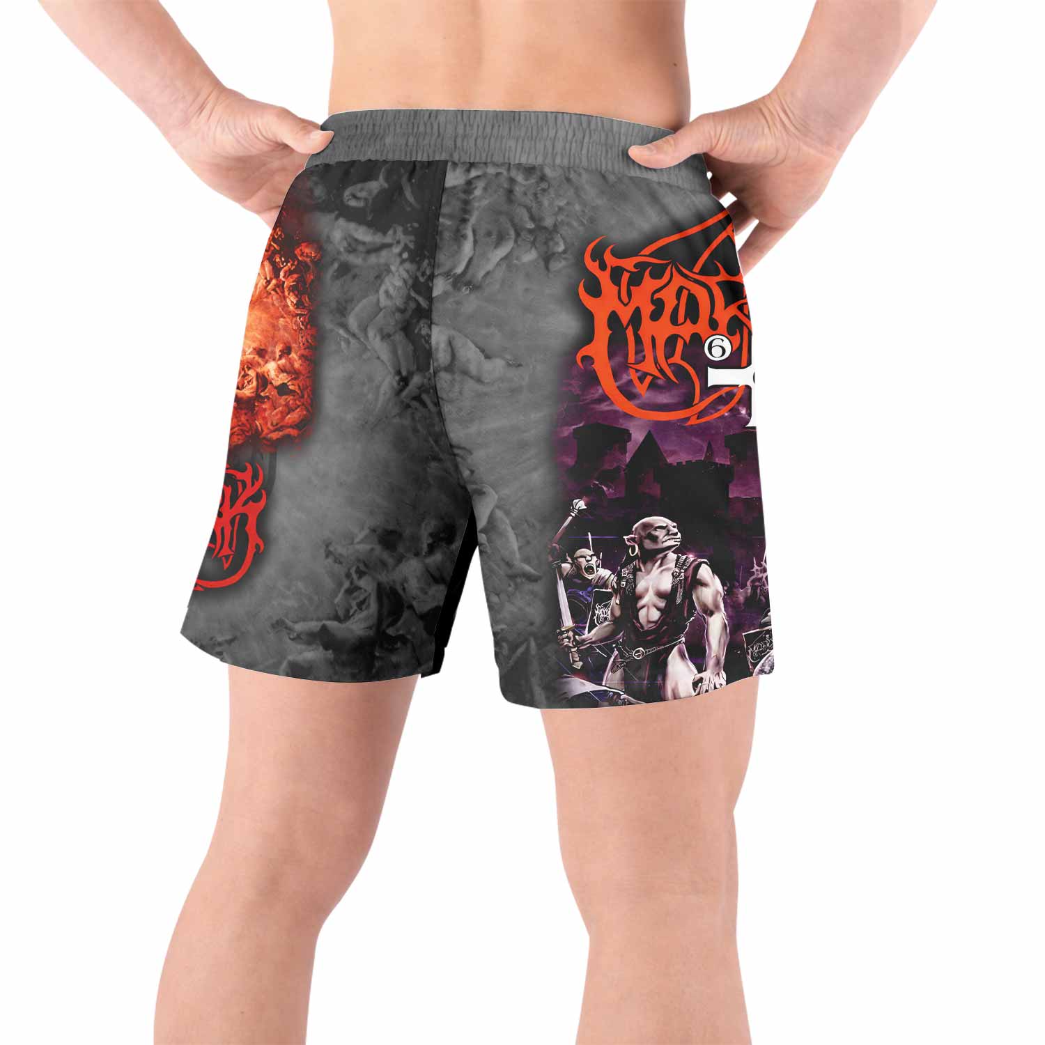 Marduk Heaven Shall Burn Grappling Shorts - back view lifestyle