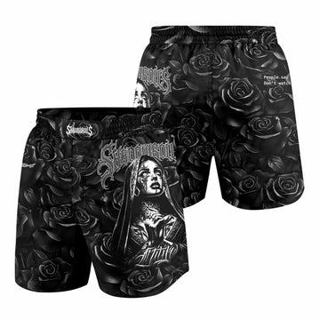 Pray for the Rave Grappling Shorts - front and back view