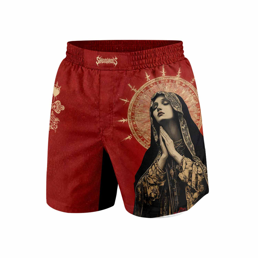 Mother of Sorrows Grappling Shorts - front and back view
