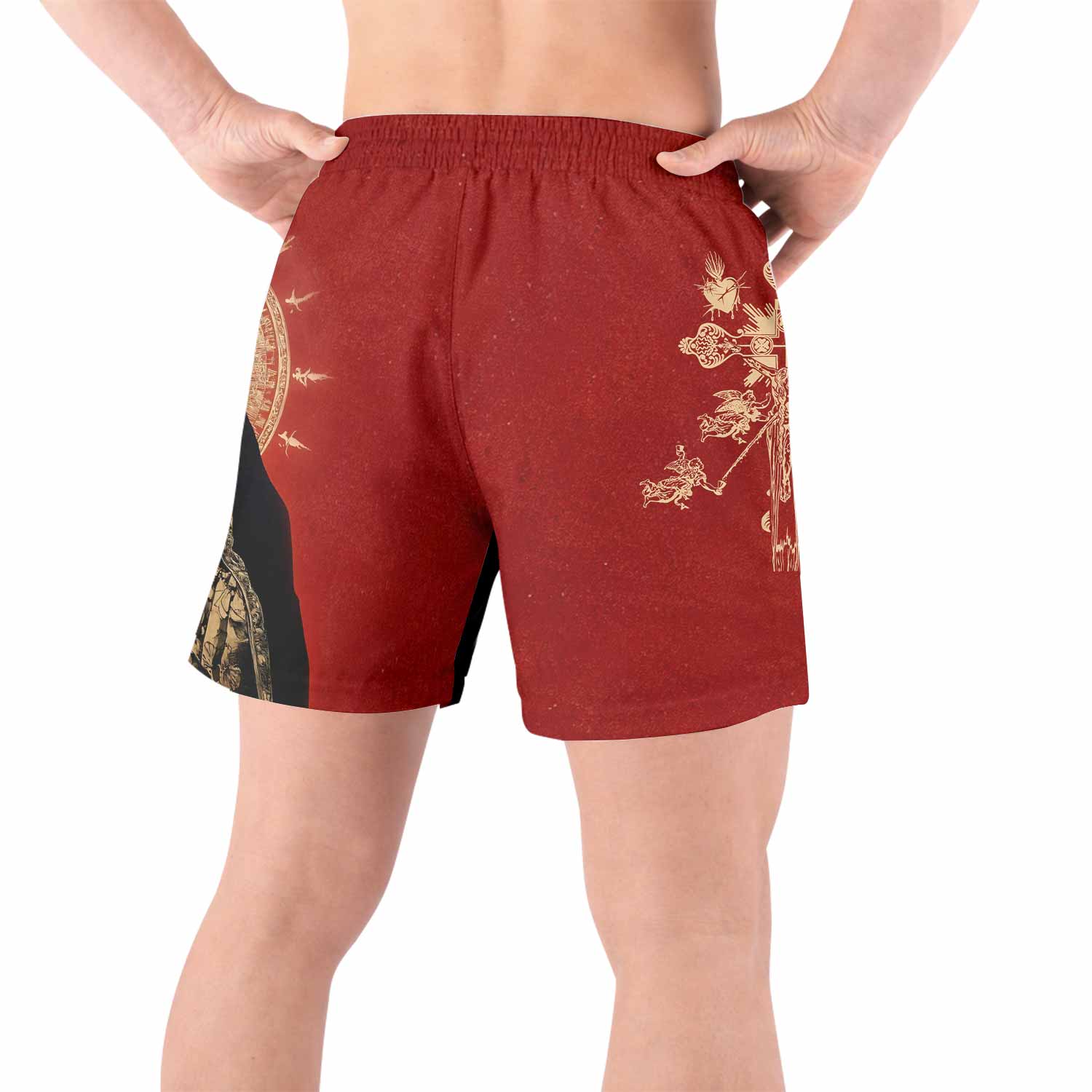 Mother of Sorrows Grappling Shorts - back view lifestyle