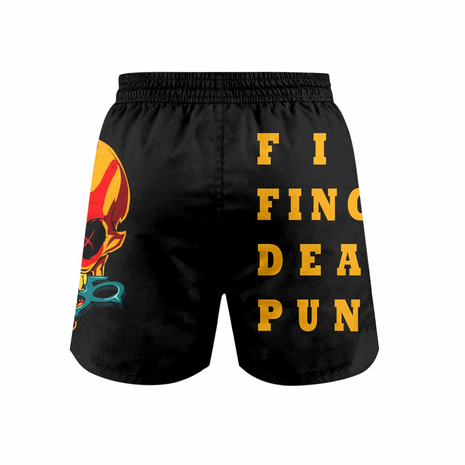 Five Finger Death Punch Camo Grappling Shorts - back view mockup