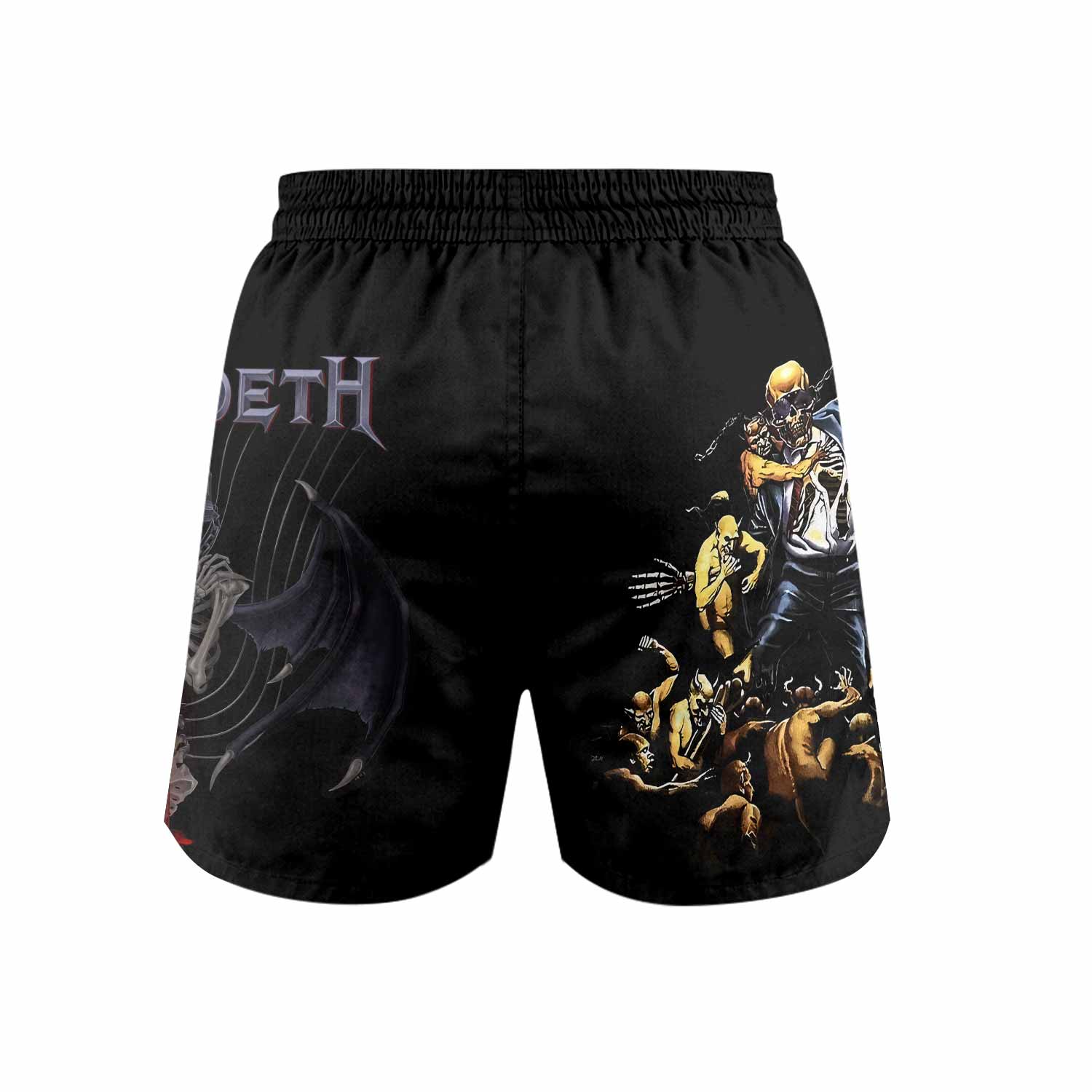 Megadeth Holy Wars 991 Wild Oats Grappling Shorts - back view mockup