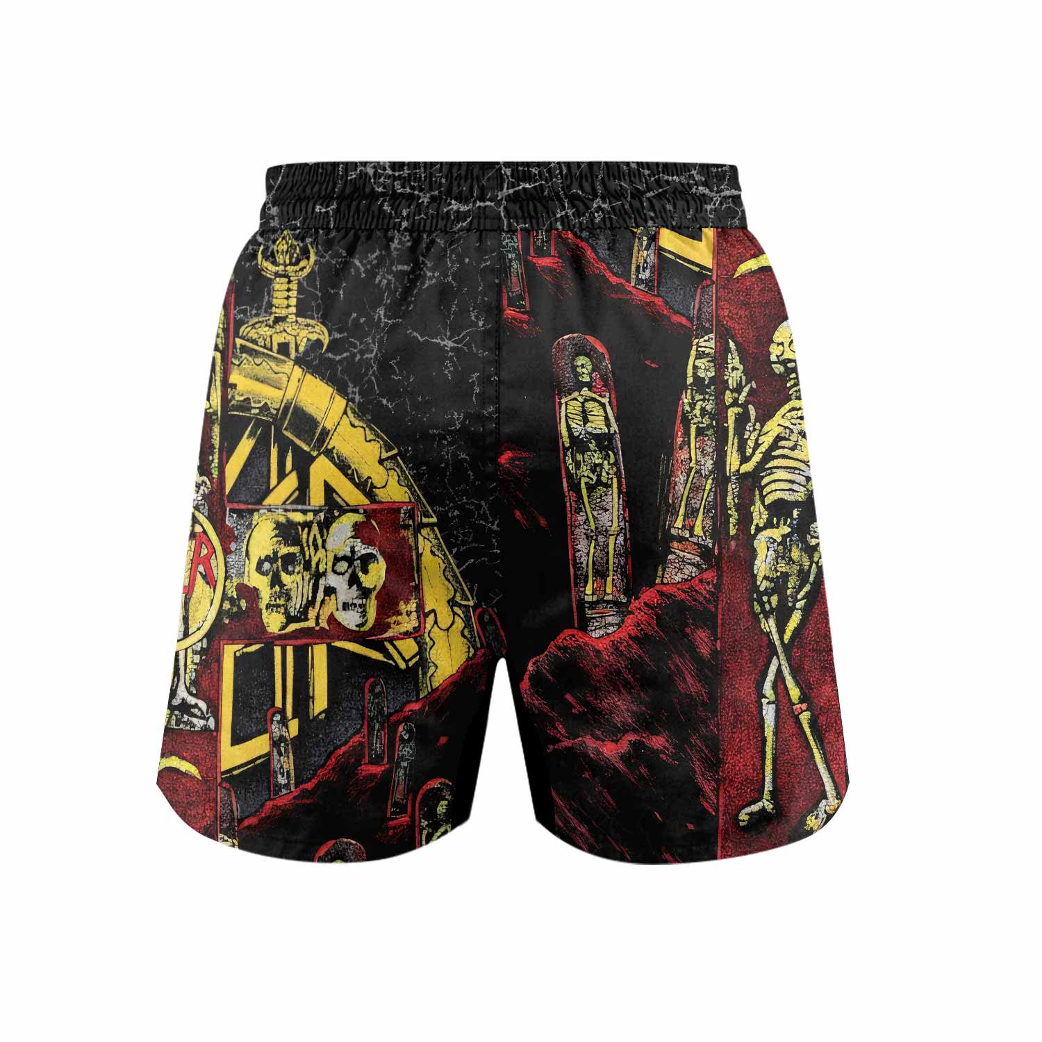 Vintage 1991 Slayer Grappling Shorts - back view mockup