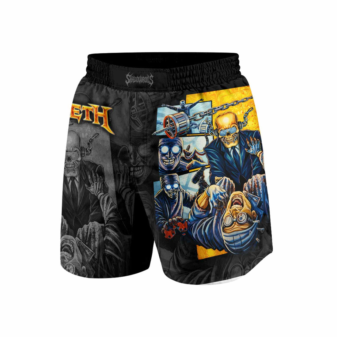 Megadeth Bloodstock Euro Tour Grappling Shorts - front and back view