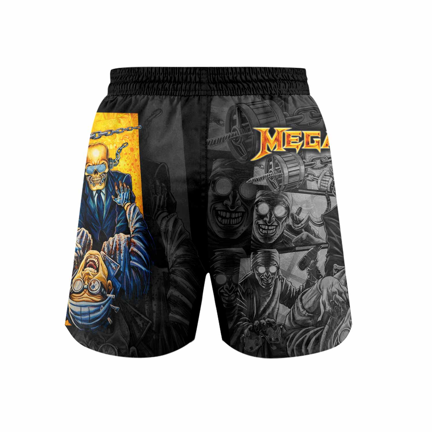 Megadeth Bloodstock Euro Tour Grappling Shorts - back view mockup