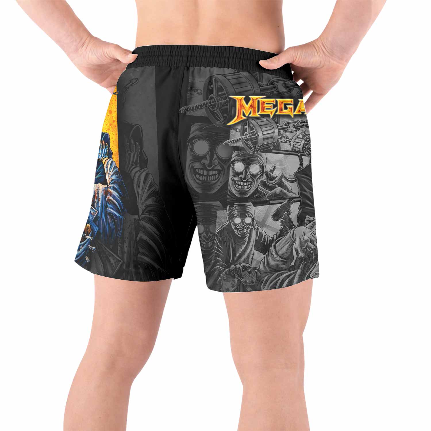 Megadeth Bloodstock Euro Tour Grappling Shorts - back view lifestyle