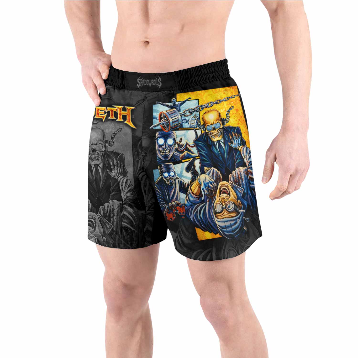 Megadeth Bloodstock Euro Tour Grappling Shorts - front view lifestyle