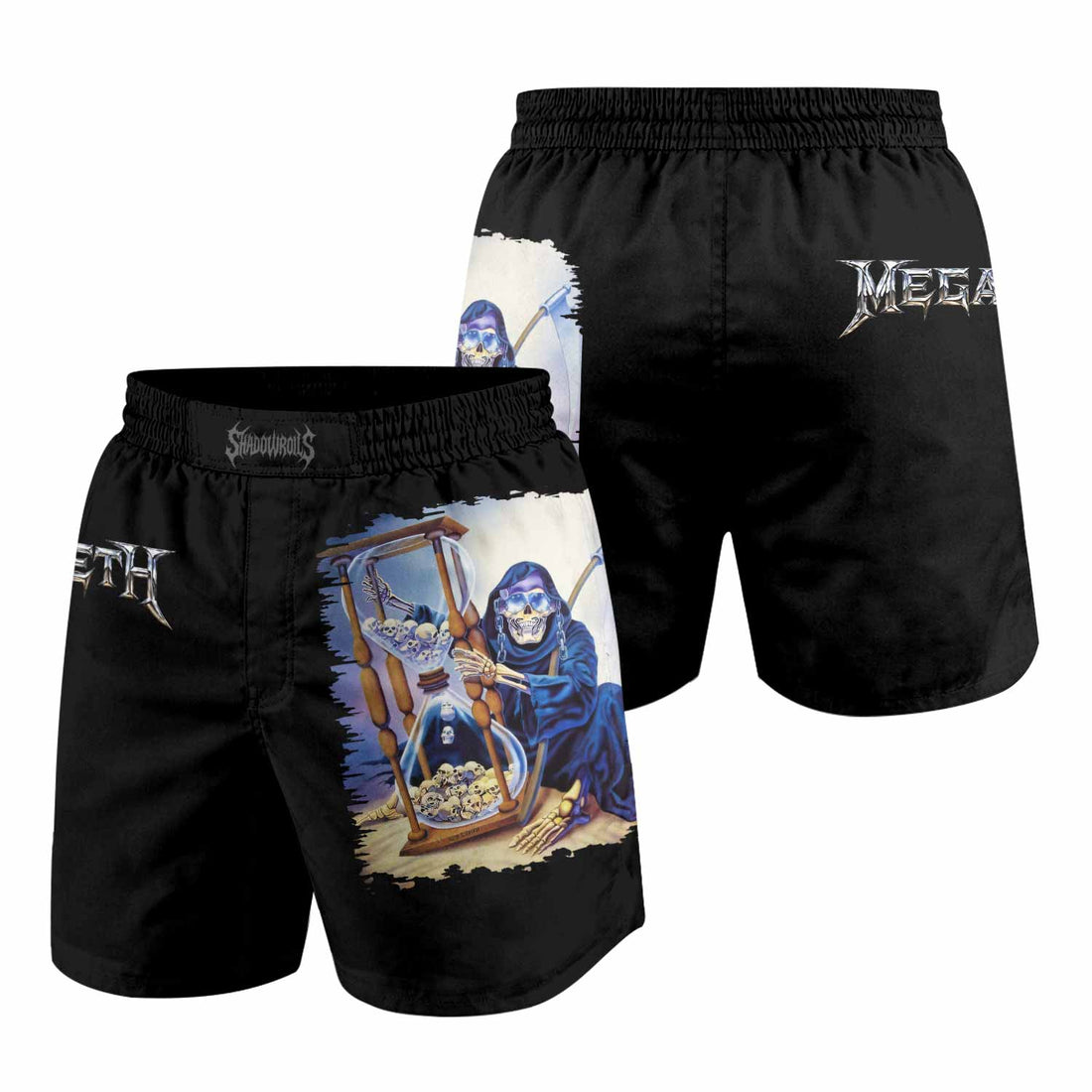Megadeth Countdown to Submission Grappling Shorts - front and back view