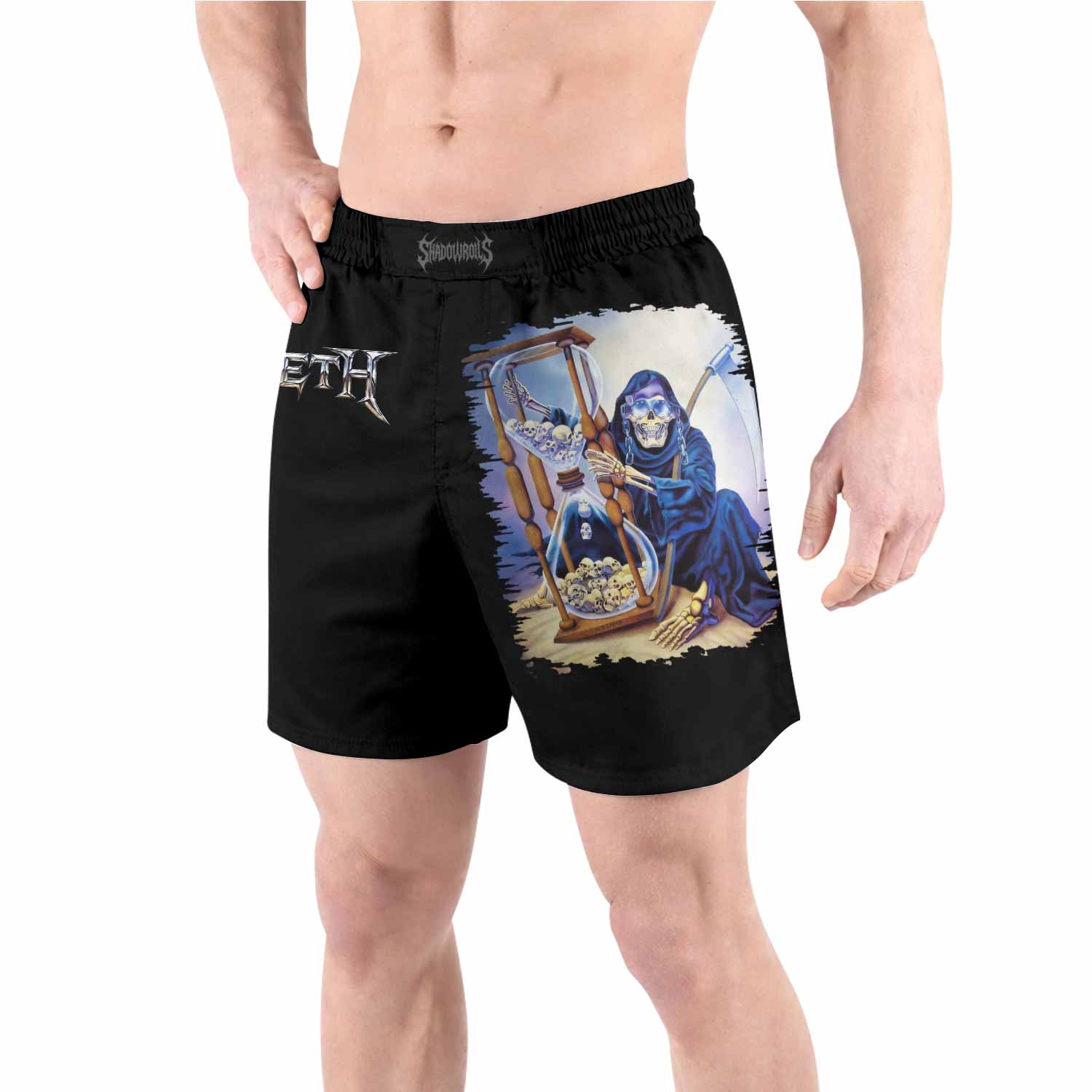 Megadeth Countdown to Submission Grappling Shorts - front view lifestyle