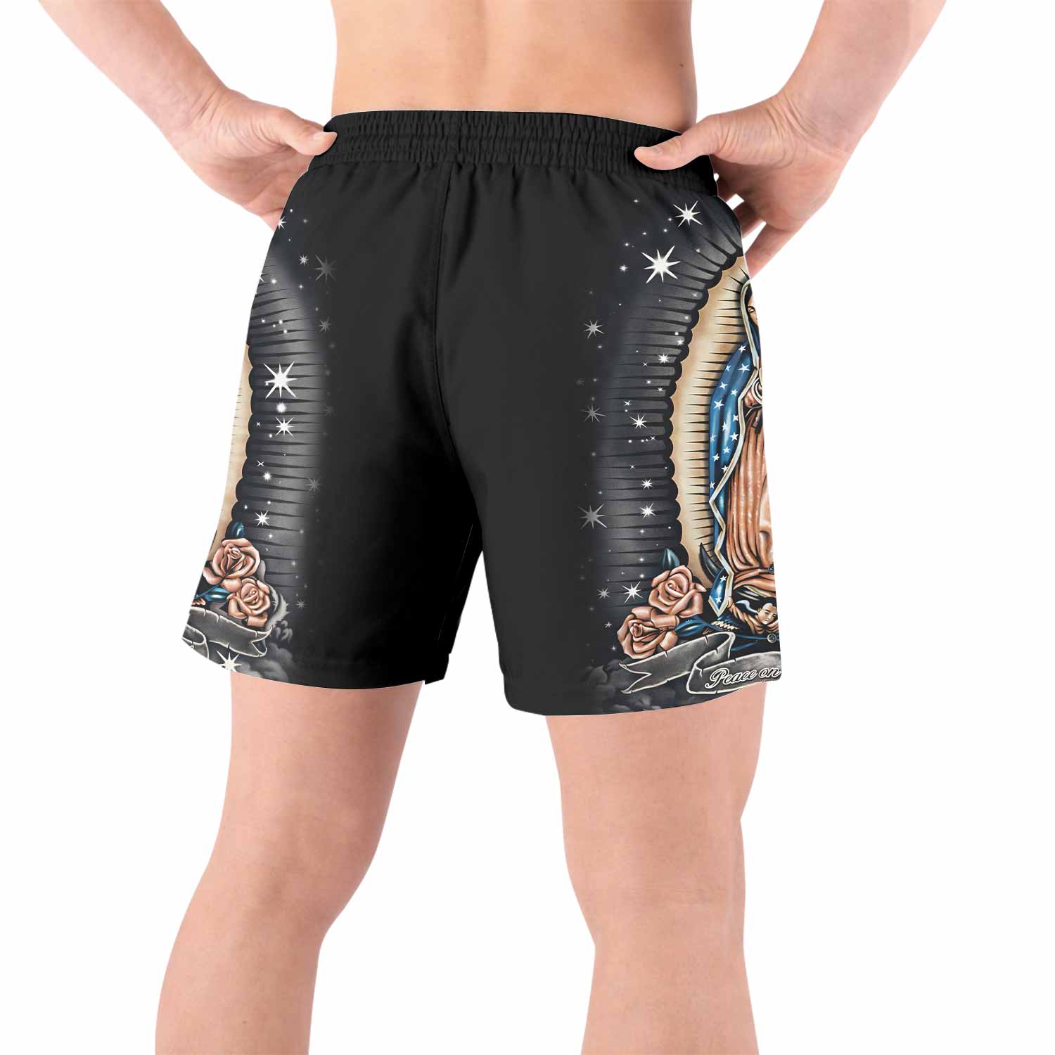 Peace on Earth Grappling Shorts - back view lifestyle