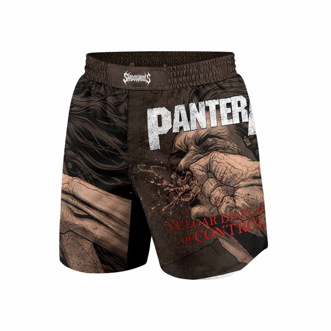 Pantera Vulgar Display Of Control Grappling Shorts - front and back view