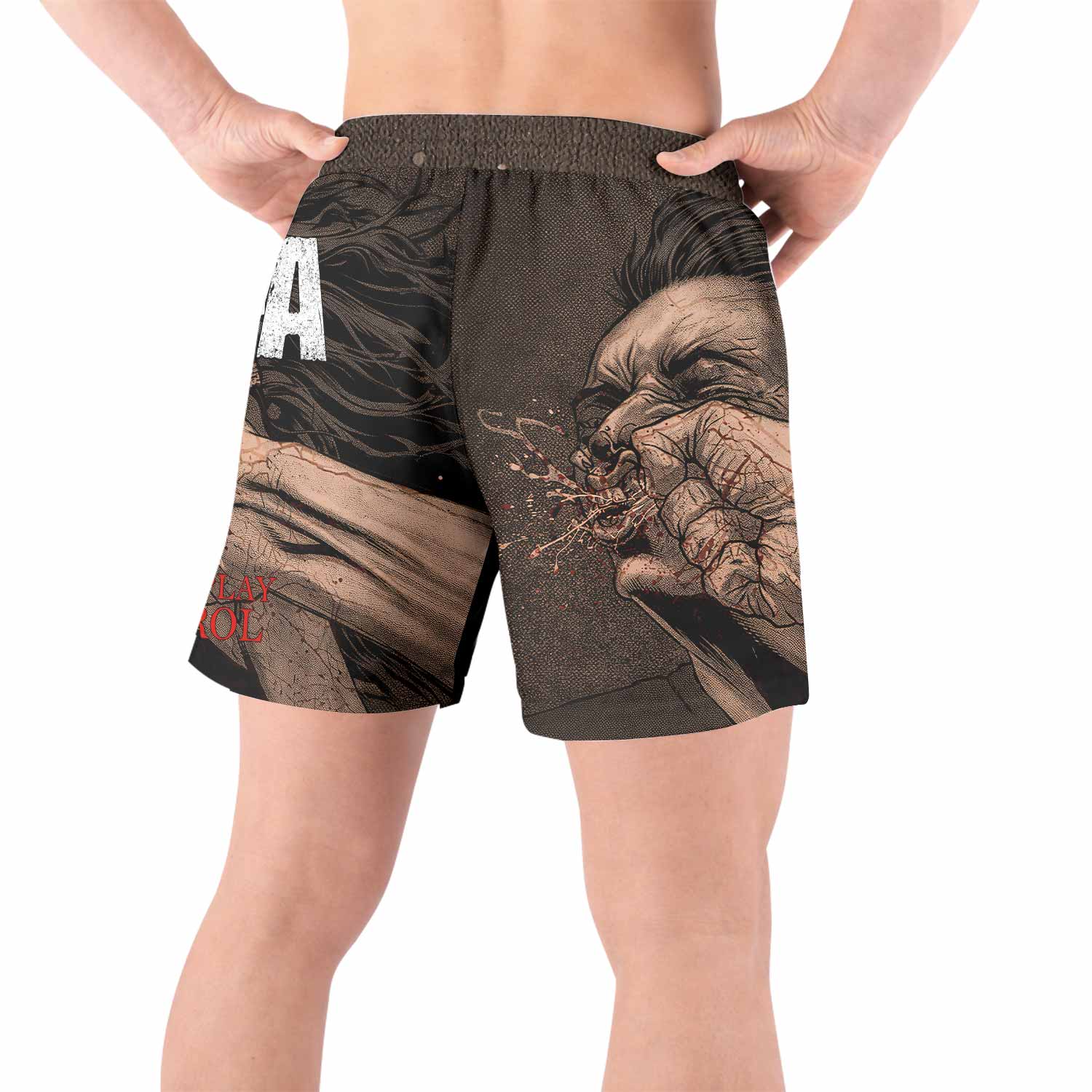 Pantera Vulgar Display Of Control Grappling Shorts - back view lifestyle