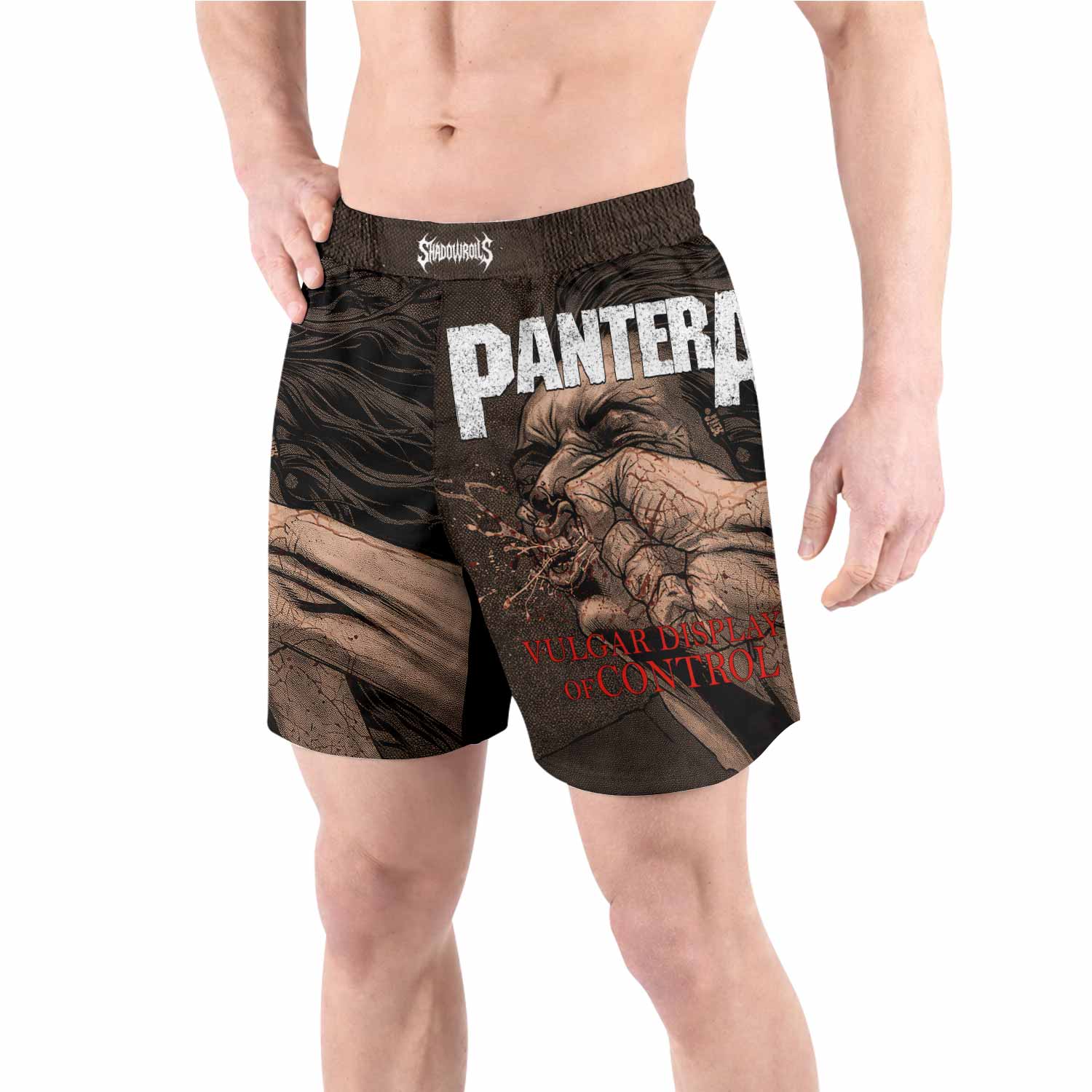 Pantera Vulgar Display Of Control Grappling Shorts - front view lifestyle