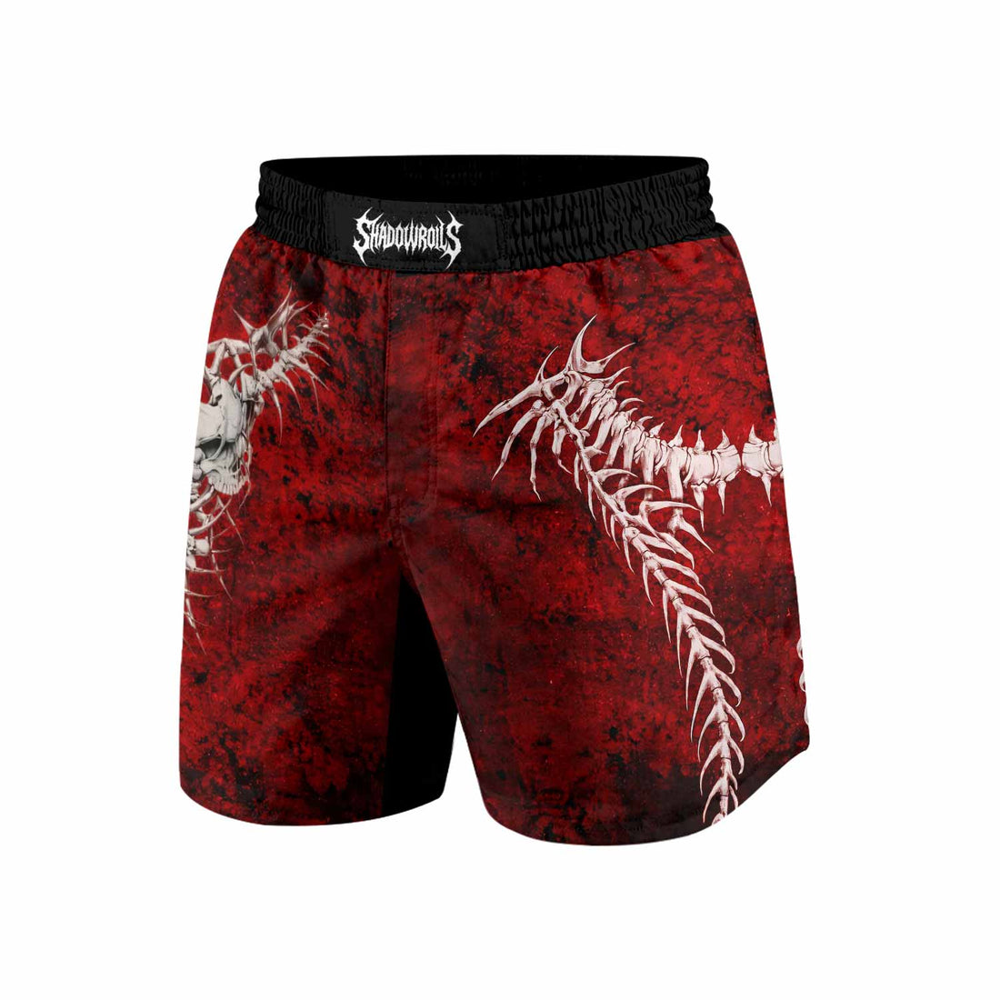 Blood Spine Skull Grappling Shorts - front and back view