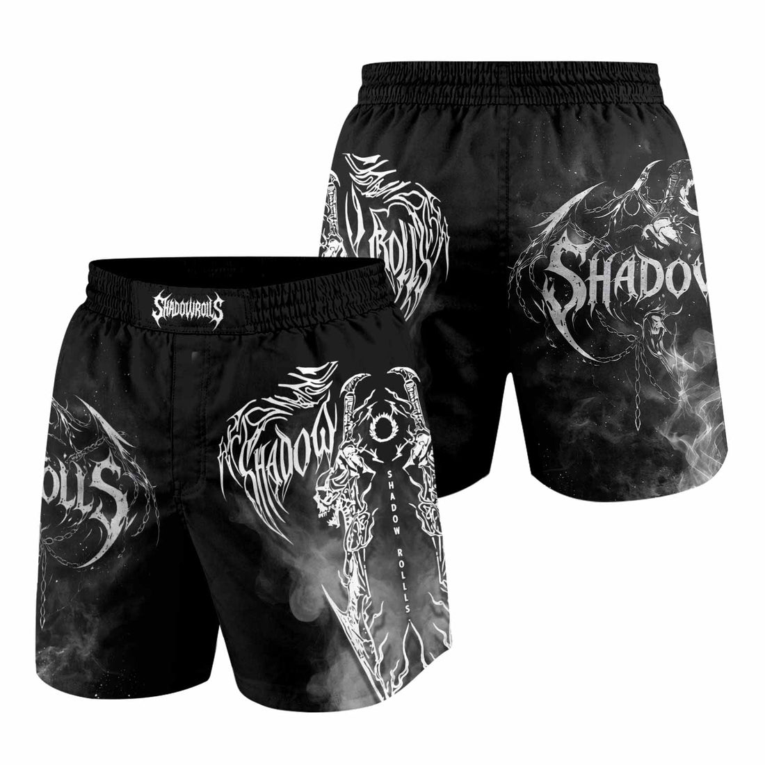 Wraith of the Abyss Grappling Shorts - front and back view