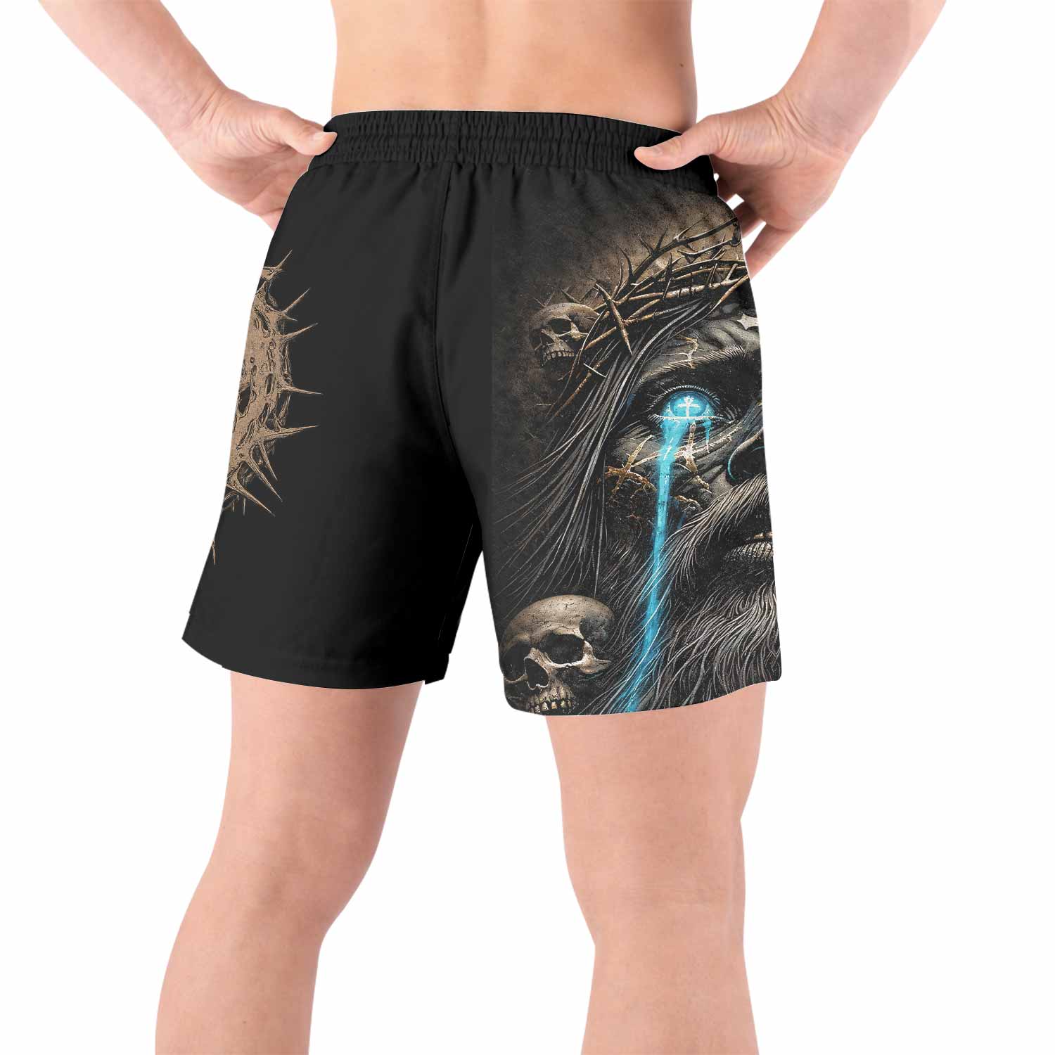 Tears Of Christ Grappling Shorts - back view lifestyle