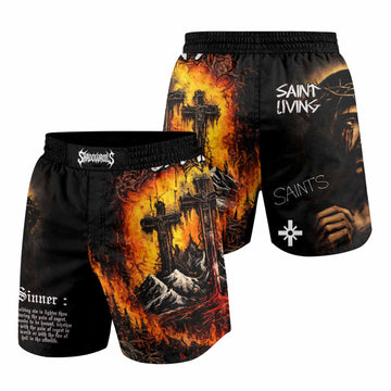 Saint Living Grappling Shorts - front and back view