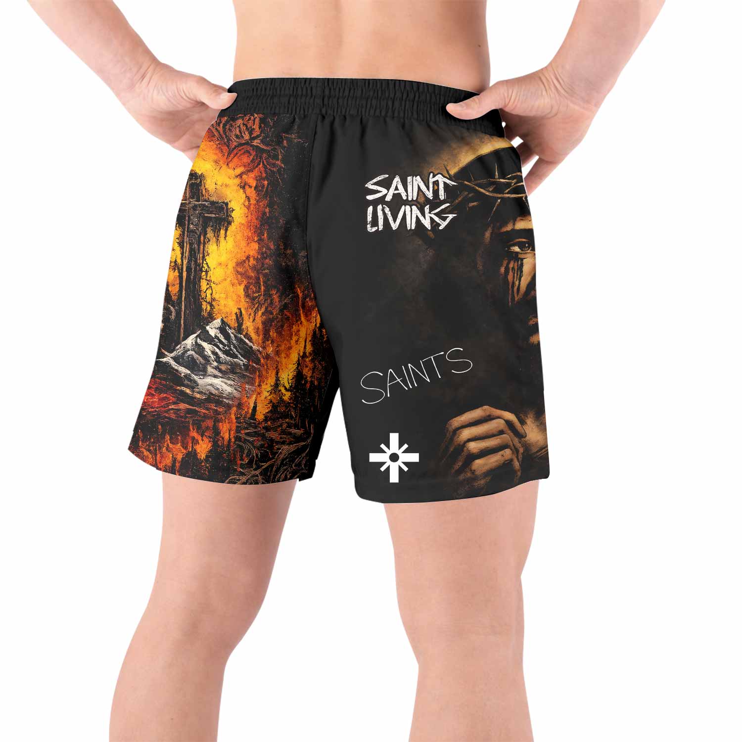 Saint Living Grappling Shorts - back view lifestyle