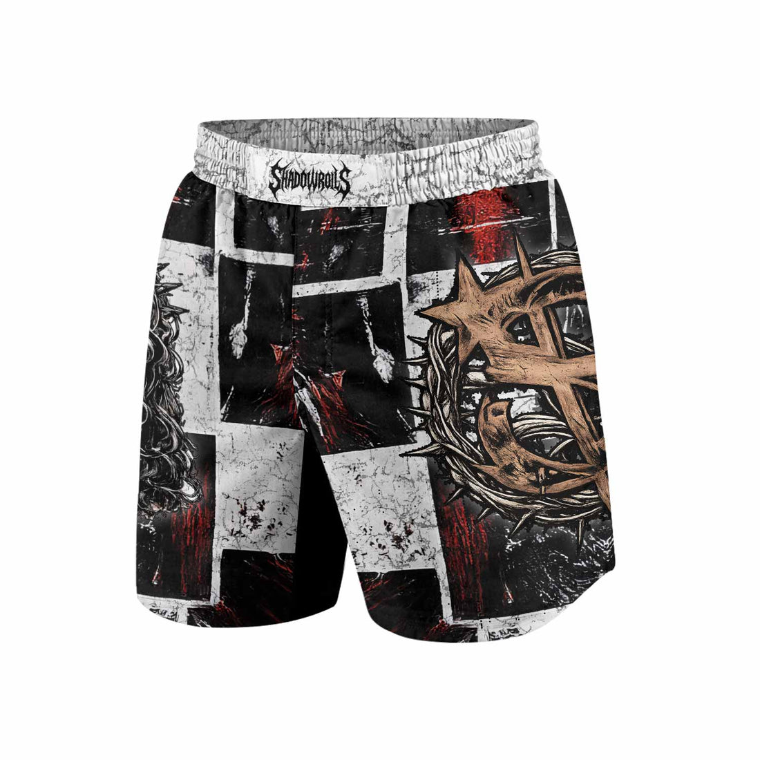 Man of Sorrows Grappling Shorts - front and back view