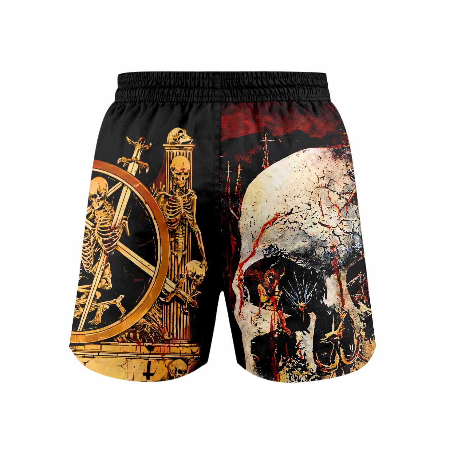 Slayer South Of Heaven Grappling Shorts - back view mockup
