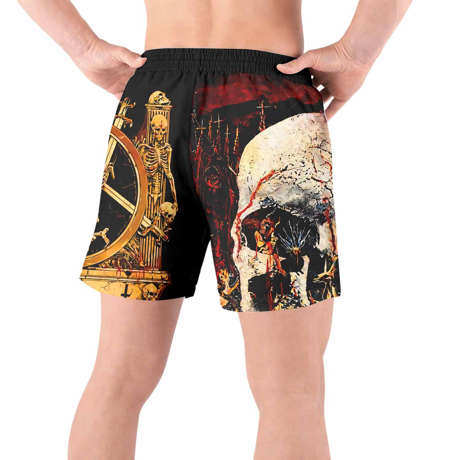 Slayer South Of Heaven Grappling Shorts - back view lifestyle