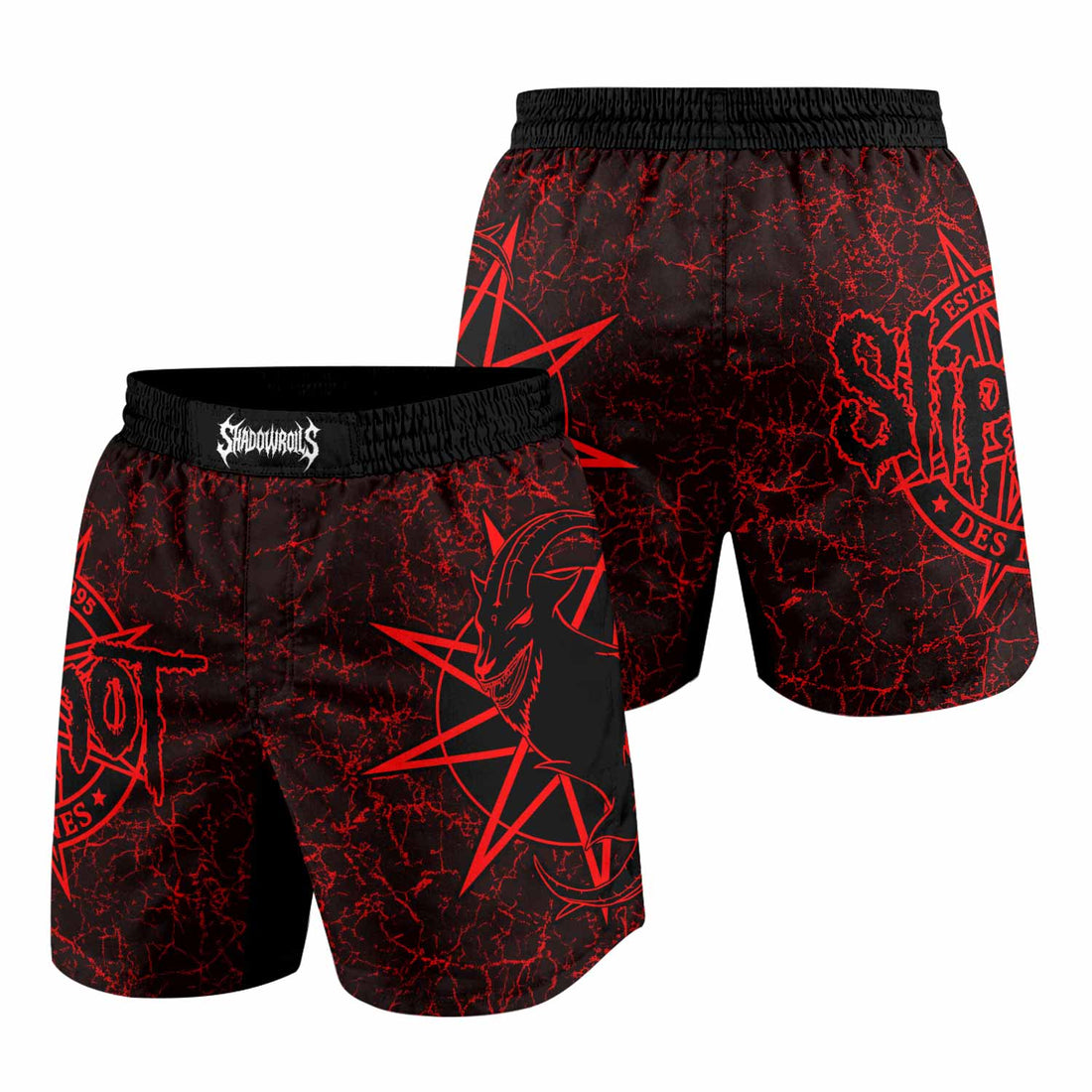 Slipknot Rotting Goat Grappling Shorts - front and back view