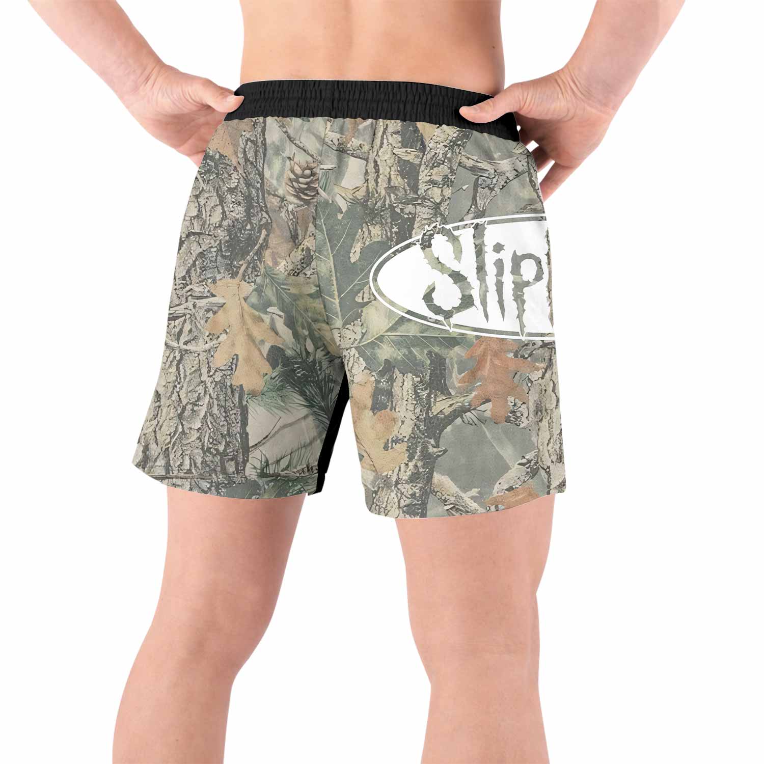 Slipknot Forest Camo Grappling Shorts - back view lifestyle