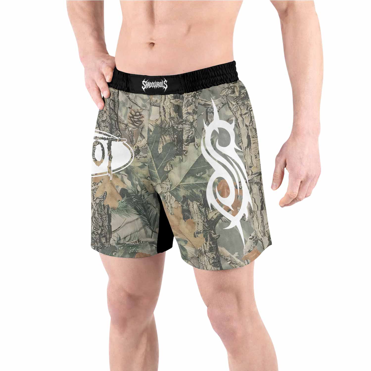 Slipknot Forest Camo Grappling Shorts - front view lifestyle