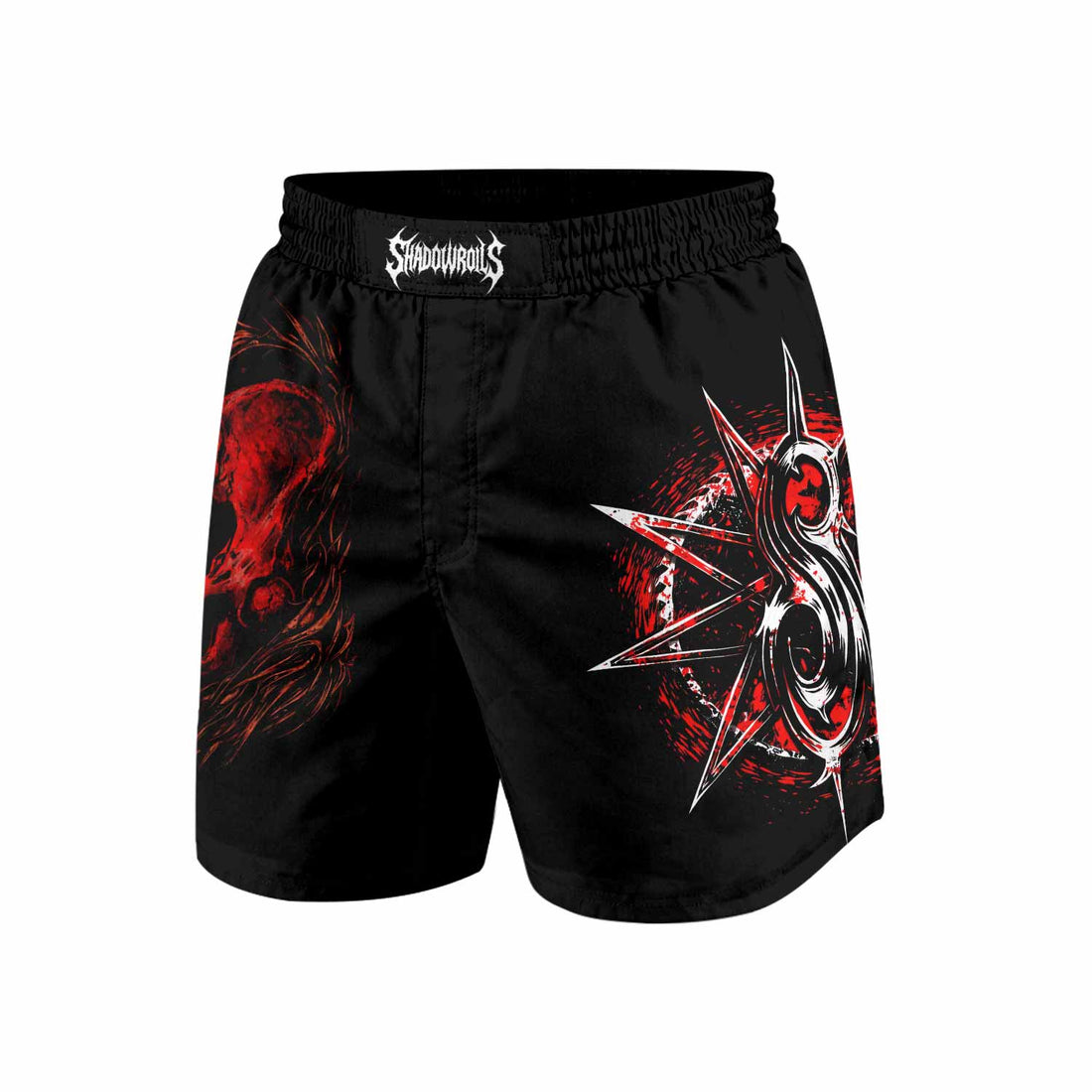 Slipknot Crimson Ribcage Grappling Shorts - front and back view