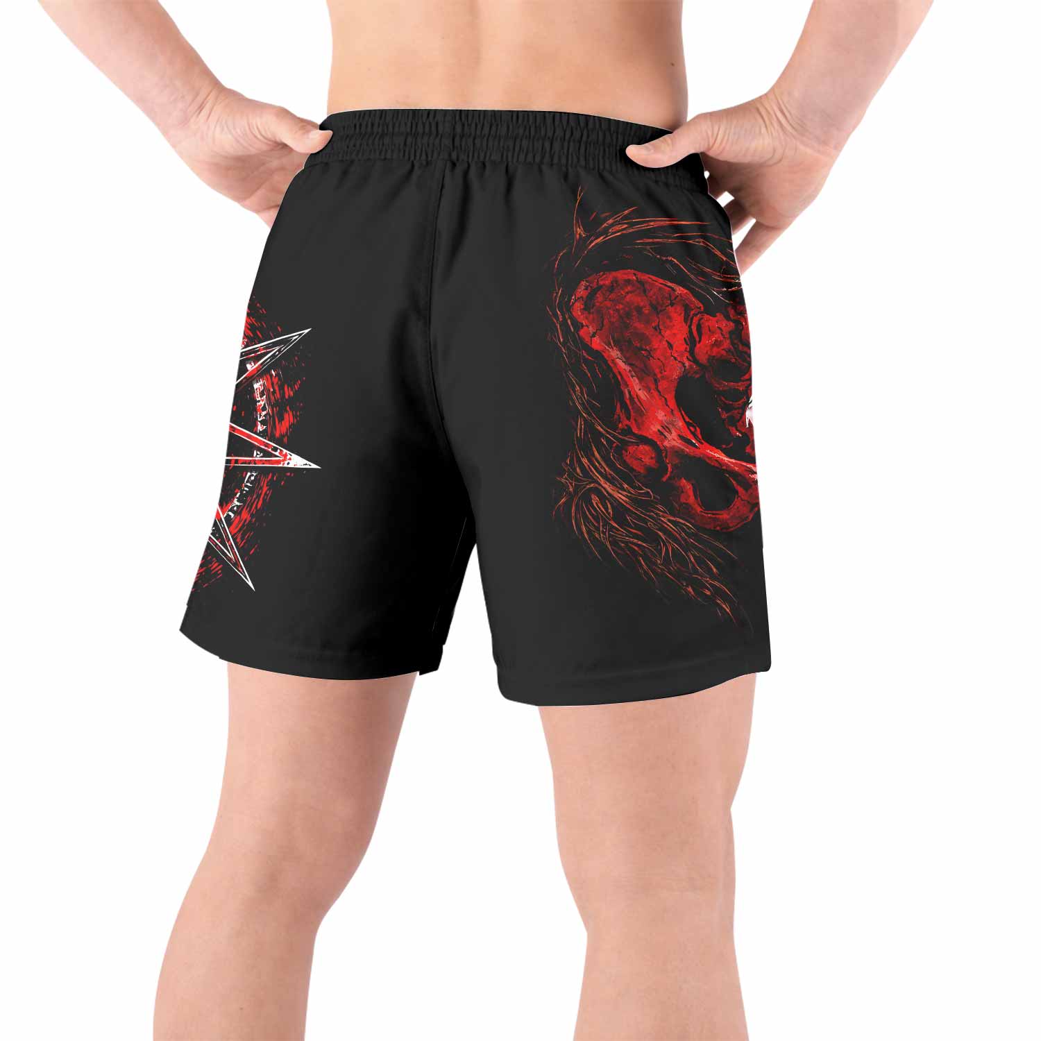Slipknot Crimson Ribcage Grappling Shorts - back view lifestyle