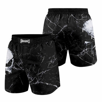 Punisher War Skull Grappling Shorts - front and back view