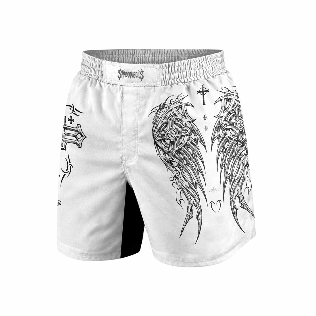 Angel Wings Cross Grappling Shorts - front and back view