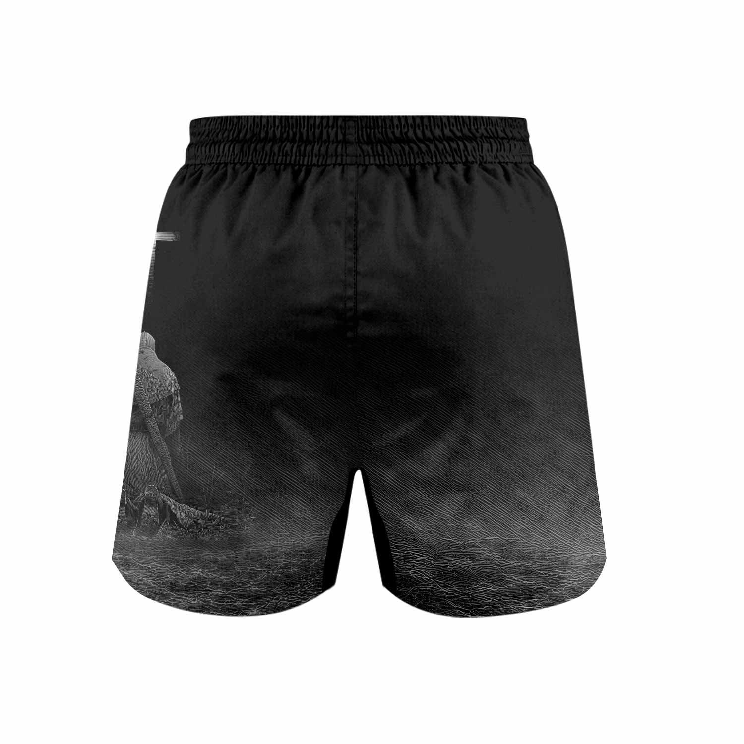 Psalms 23:4 NIV Grappling Shorts - back view mockup