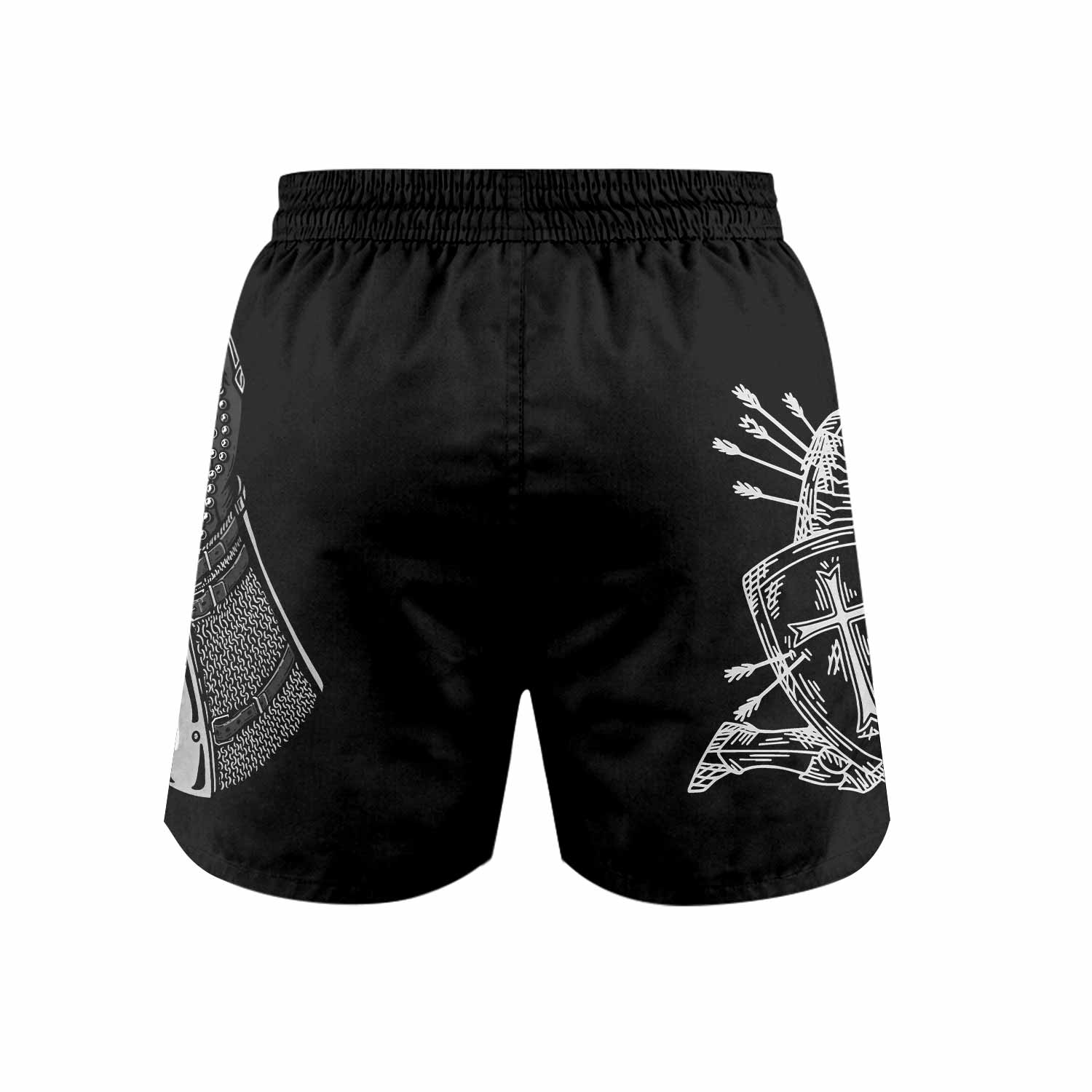 Give Me an Army Rosary Grappling Shorts - back view mockup