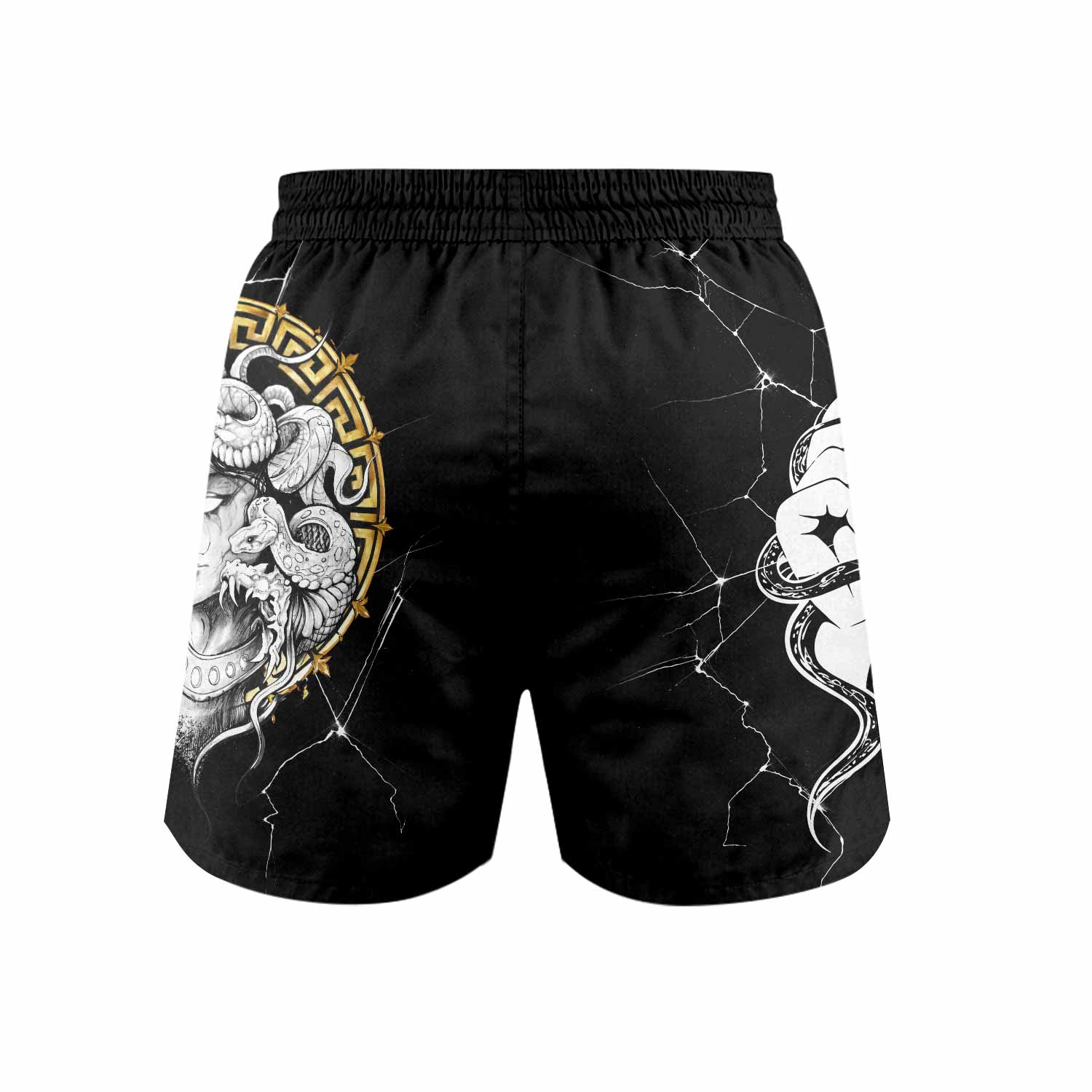 Medusa Snake Grappling Shorts - back view mockup