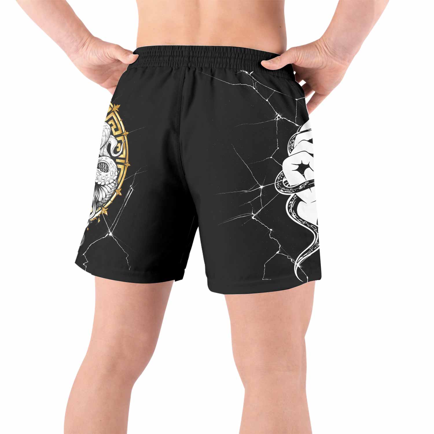 Medusa Snake Grappling Shorts - back view lifestyle